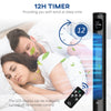 38" Tower Fan Cooling for Bedroom with 3 Speeds, 12H Timer, 70Â°  Oscillating, LED Panel, and Remote Control, Black