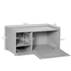 Cat Hidden Litter Box Enclosure Side Table, Cat Washroom Storage with Spacious Space, Large Front Door with Hinges, Elevated Bottom, Grey
