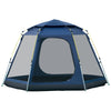 6 Person Camping Tent w/ Pop-up Design, 4 Windows, 2 Doors, Portable Carry Bag