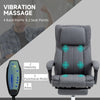 High-Back Massaging Office Chair Reclining Office Chair with Footrest Headrest Swivel Wheels Adjustable Height Gray