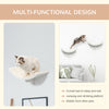 Wood Cat Shelves Wall-Mounted Shelter Curved Kitten Bed Cat Perch Climber Cat Furniture 16.25" x 11" x 8.25" White