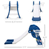 Indoor/Outdoor Kids Toy Slide with a Safety Triangle Design, Texturized Steps, & Side Basketball Hoop - Blue