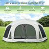 Cream 20-Person Camping Tent with Weatherproof Cover, Backpacking Family Tent with 8 Mesh Windows, 2 Doors & Portable Carry Bag