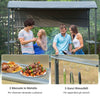 7FT Grill Gazebo BBQ Canopy with Sun Shade Panel Side Awning, 2 Exterior Serving Shelves, 5 Hooks for Patio Lawn Backyard