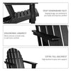 Folding Adirondack Chair, HDPE Outdoor All Weather Plastic Lounge Beach Chairs for Patio Deck and Lawn Furniture, Black