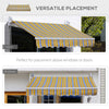 8' x 7' Manual Retractable Sun Shade Patio Awning - Mixed Color