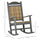 Outdoor Rocking Chairs, Porch Rocker w/ Soft Padded Seat and Backrest, Fade-Resistant HDPE Frame Rocker Chair with PE Rattan for Outdoor & Indoor Use, Dark Gray