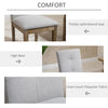 High Back Dining Chairs, Set of 2, Tufted Fabric Upholstered Armless Side Chairs with Solid Wood Legs for Living Room, Kitchen, Study, Grey