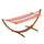 10' Wood Outdoor Hammock with Stand Rainbow Bed, Heavy Duty Roman Arc Hammock for Single Person for Patio, Backyard, Porch, Multi Color