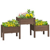 73" x 18" x 32" 3 Tier Raised Garden Bed w/ Three Elevated Planter Box for Vegetables, Herb and Flowers, Coffee