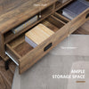 Corner TV Stand for TV up to 46", Entertainment Center with Open Storage and Drawers, TV Table with Steel Legs, Coffee