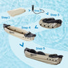 Inflatable Kayak, 2-Person Inflatable Boat, Inflatable Canoe Set With Air Pump, Aluminum Oars, Beige