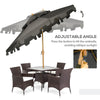 9' Patio Umbrella with Push Button Tilt and Crank, Double Top Ruffled Outdoor Market Table Umbrella with 8 Ribs, for Garden, Deck, Pool, Dark Grey