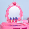 Children Dressing Table Set Girls, Pretend Princess Vanity Table with Music Lightening - Pink