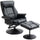 Recliner Chair with Ottoman Footrest, 360° Swivel Reclining Chair, Faux Leather Living Room Chair with Adjustable Backrest, Black