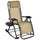 Outdoor Rocking Chairs Zero Gravity Rocking Chair w/ Removable Headrest, Side Tray, Cup & Phone Holder, Beige