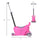 3-in-1 Kids Scooter, Sliding Walker Push Car with 3 Wheels, Height Adjustable, Pink