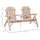 Wood Adirondack Patio Chair Bench with Center Coffee Table, Perfect for Lounging and Relaxing Outdoors Natural