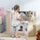 Wooden Play Kitchen with Lights, Sounds, Corner Kids Kitchen Playset with Play Phone, Ice Maker, Microwave, Range Hood, Refrigerator, Utensils, Gift for Ages 3-6, White
