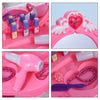 Children Dressing Table Set Girls, Pretend Princess Vanity Table with Music Lightening - Pink
