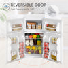 Double Door Mini Fridge with Freezer, 3.2 Cu.Ft Compact Refrigerator with Adjustable Shelf, Thermostat and Reversible Door for Bedroom, White