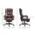 Leather Office Chair, High Back Executive Office Chair with 6 Point Vibration, 5 Modes and Retractable Footrest, Massage Office Chair, Brown