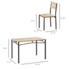 Modern 5 Piece Dining Set,  Dining Room Set with Wood Grain Surface, 4 Chairs, and Steel Frame for Kitchen, Dining Table Set for 4, Oak/Black
