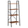 Vintage Ladder Book Shelf 4-Tier Storage Rack Accent Bathroom Living Room, Black/Vintage wood