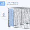 Heavy Duty Outdoor Dog Kennel Galvanized Chain Link Fence, Pet Run House Chicken Coop with Secure Lock Mesh Sidewalls for Backyard, Silver