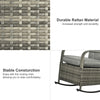 Outdoor Rattan Wicker Rocking Chair Patio Recliner with Soft Cushion, Adjustable Footrest, Max. 135 Degree Backrest, Grey