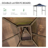 8' x 5' Barbecue Grill Gazebo Tent, Outdoor BBQ Canopy with Side Shelves, and Double Layer PC Roof, Brown