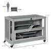 Hamster Cage with Triple Ladders and Double Huts, Big Small Animal Cage, Wheels, Pull-out Tray, Light Grey