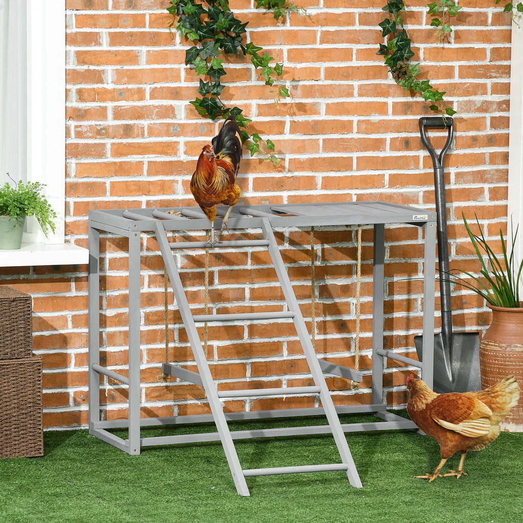 Wooden Chicken Toys for Coop with Swings, Chicken Activity Center for Resting Play, with Ladder, Multiple Roosting Perches, for 3-4 Chickens