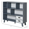 3-Tier Modern Bookcase Chest Open Shelves Cabinet Floor Standing Home Office Storage Furniture Shelving with Drawers
