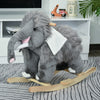 Kids Ride-On Rocking Horse Toy Mammoth Style Rocker with Realistic Sound & Soft Plush Fabric for Children 18-36 Months