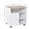 Printer Stand Multipurpose Moveable Filing Cabinet with Ample Inner Storage Space & 4 Easy-Rolling Wheels, White