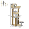 48" Fun Cat Tree with Scratching Posts, Small Cat Tower for Indoor Cat Furniture, Cat Tunnel Bed Activity Center Climbing Toy