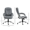 High Back Home Office Chair Executive Computer Chair with Adjustable Height, Upholstered Thick Padding Headrest and Armrest - Grey