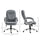 High Back Home Office Chair Executive Computer Chair with Adjustable Height, Upholstered Thick Padding Headrest and Armrest - Grey