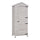 Wooden Garden Cabinet Backyard 4-Tier Storage Shed 3 Shelves Lockable Organizer with Handle Tin Roof Magnetic Latch Foot Pad Light Grey