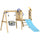 3 in 1 Wooden Swing Set with Slide, Baby Swing Seat, Fort, Wheel, Telescope, Mailbox, 1.5-4 Years Old, for Playground Backyard Gym, 67"x79"x46.5"