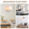6-Light Modern Chandelier Candle Pendant Light Fabric Lampshades with Adjustable Hanging Chain for Living Room  Dining Room  Kitchen  White