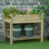 36" x 20" x 30" Raised Garden Bed with Legs and Storage Shelf, Elevated Wood Planter Box, Gardening Standing Growing Bed for Backyard, Patio