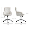 Desk Chair, Home Office Chair with Nailhead Trim, Button Tufted Back Design for Office, Computer Chair, White