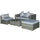 5 Piece Outdoor Patio PE Rattan Wicker Sofa Conversation Set Sectional Furniture Set, Mixed Grey