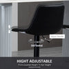 Bar Stools, Bar Stools with Backs, Foot Rest, Round Base and Soft Upholstery for Kitchen, Bar, Swivel Bar Stools, Black