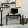Folding Computer Writing Desk with Metal Frame for Home Office , 47.25"x23.5"x29.5", Brown