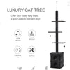 Floor To Ceiling Cat Tree Adjustable 82.75"-94.5" Activity Center Kitten Multi-Level Play House Condo With Scratching Post And Ball Grey