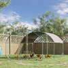 Galvanized Large Metal Chicken Coop Cage Walk-in Enclosure Poultry Hen Run 9.2' x 12.5' x 6.5' House Playpen with Cover for Outdoor, Silver