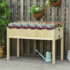Wood Rectangular Garden Planter Folding Design, Outdoor Workstation with Drainage Hole, 45.25'' x 22'' x 30''